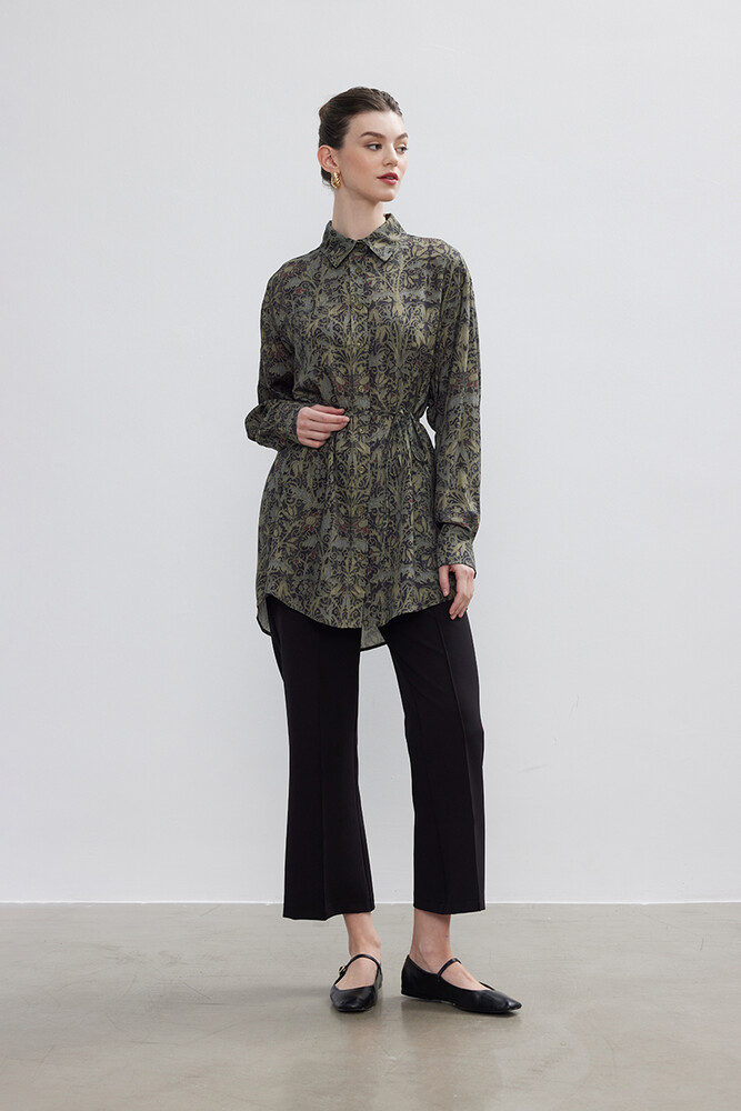 BE BLUE - RETRO FLORAL DESENLİ VINTAGE GÖMLEK