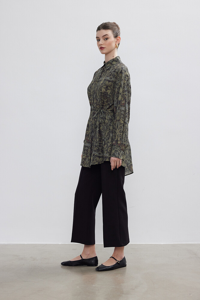 BE BLUE - RETRO FLORAL DESENLİ VINTAGE GÖMLEK