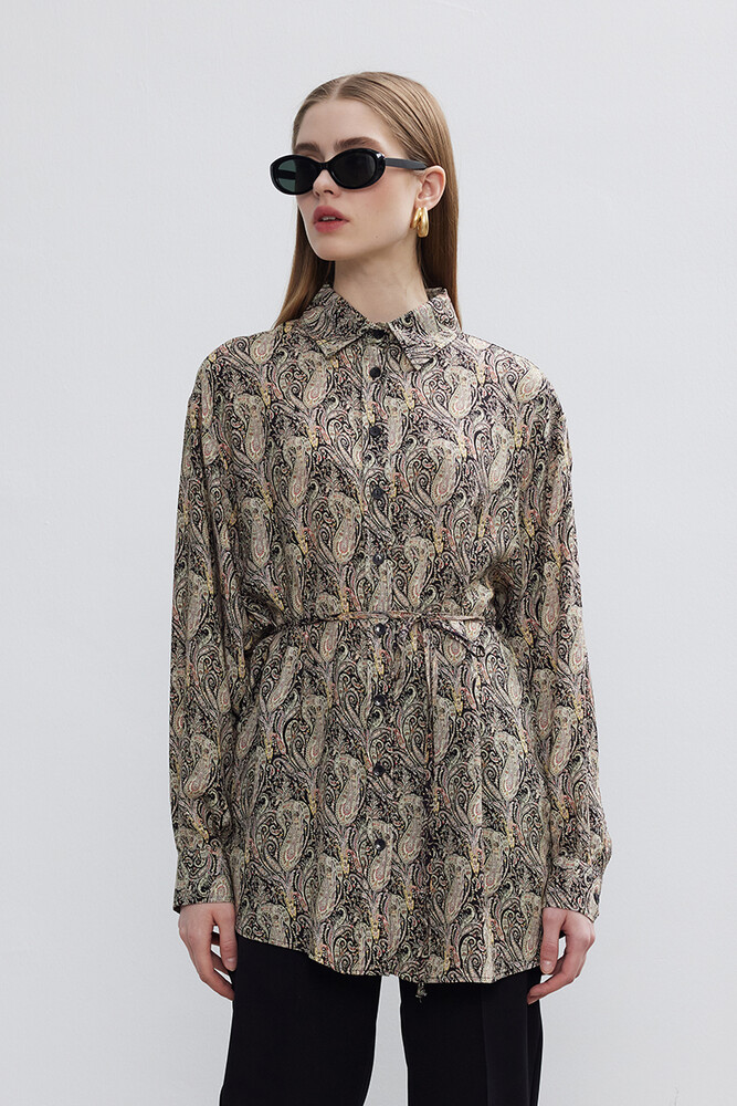 BE BLUE - ŞAL DESENLİ VINTAGE GÖMLEK