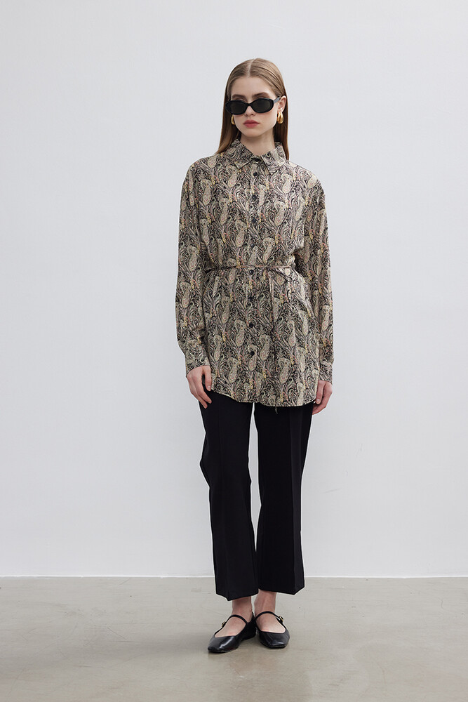 BE BLUE - ŞAL DESENLİ VINTAGE GÖMLEK