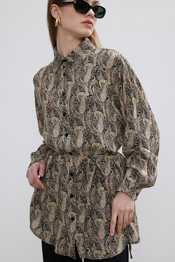 BE BLUE - ŞAL DESENLİ VINTAGE GÖMLEK