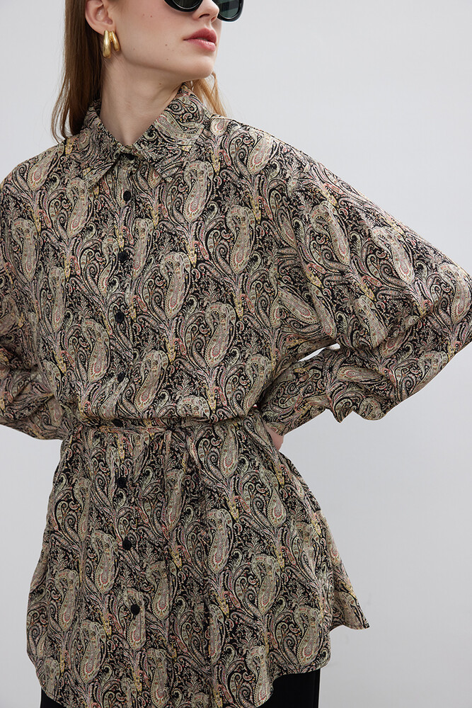 BE BLUE - ŞAL DESENLİ VINTAGE GÖMLEK