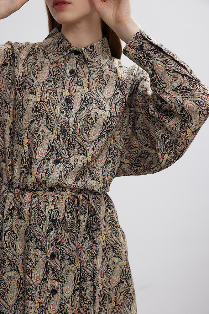 BE BLUE - ŞAL DESENLİ VINTAGE GÖMLEK