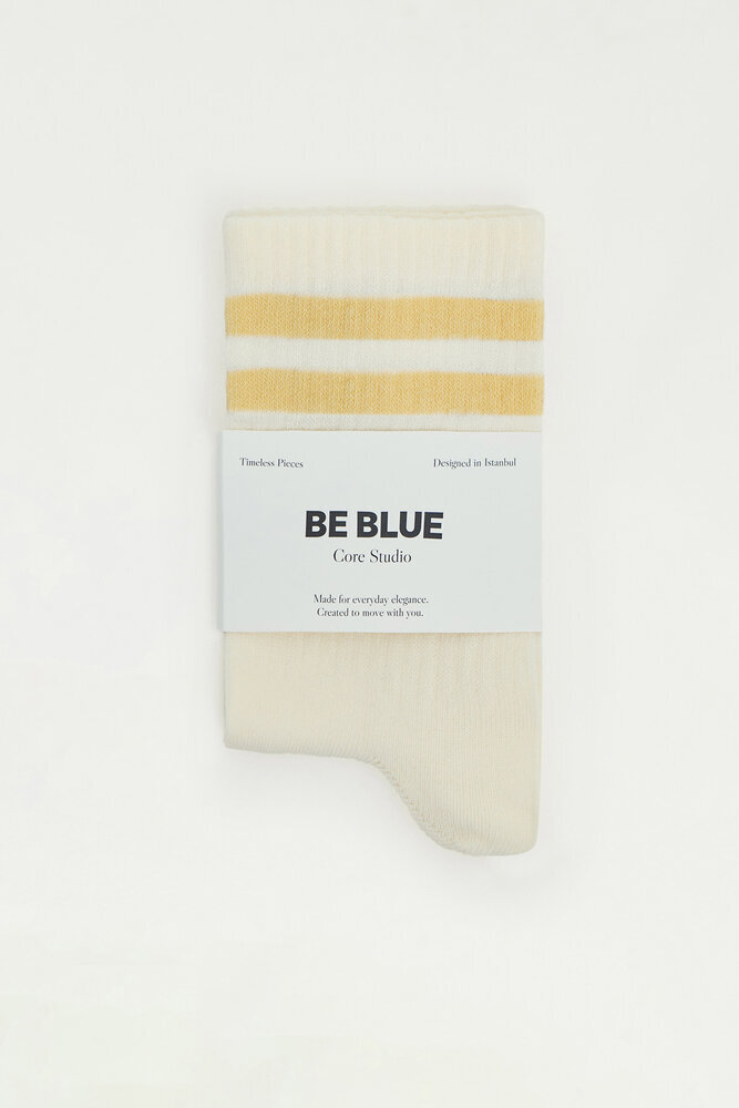 BE BLUE - SARI ÇİZGİ DETAYLI ÇORAP