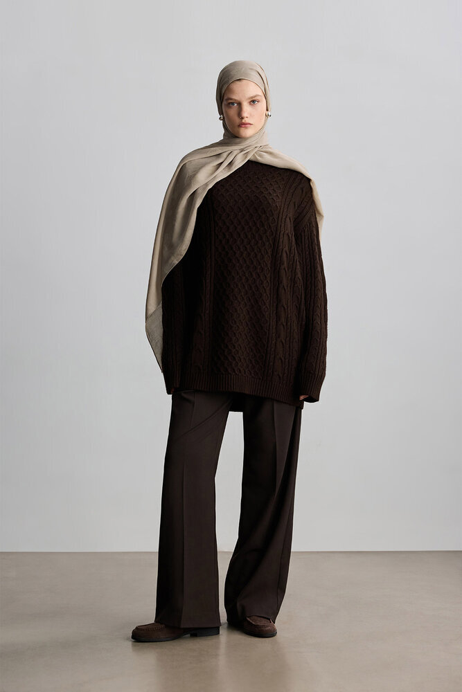 BE BLUE - SICAK BEJ MAGNOLIA MAT JAKARLI ŞAL