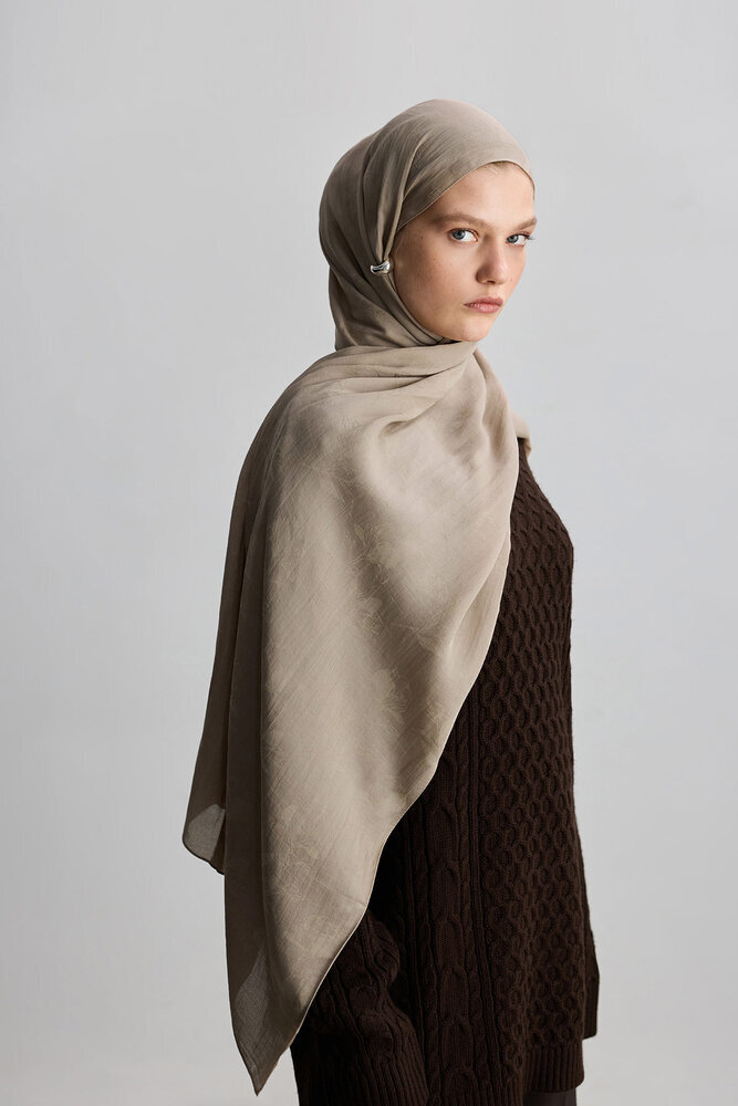 BE BLUE - SICAK BEJ MAGNOLIA MAT JAKARLI ŞAL