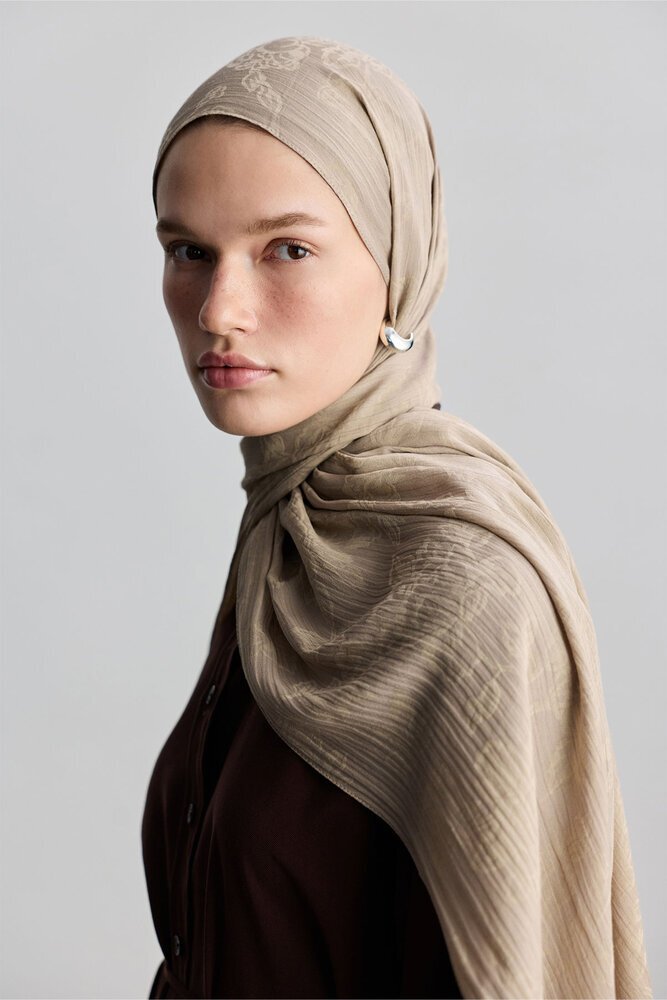 BE BLUE - SICAK BEJ ROSE MAT JAKARLI ŞAL