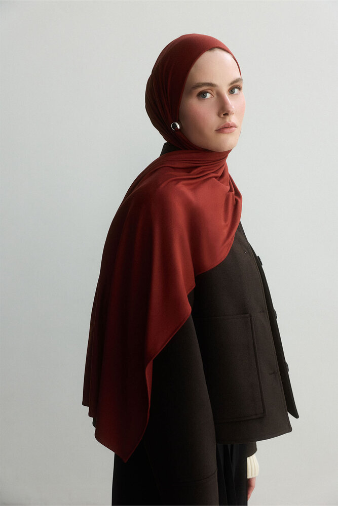 BE BLUE - SICAK KIRMIZI BAMBU PENYE ŞAL