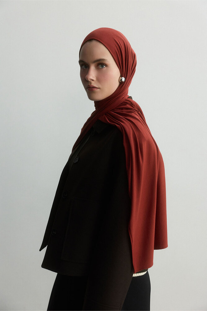 BE BLUE - SICAK KIRMIZI BAMBU PENYE ŞAL