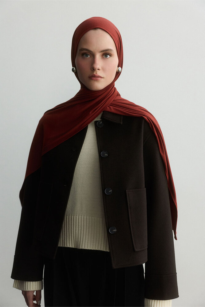 BE BLUE - SICAK KIRMIZI BAMBU PENYE ŞAL