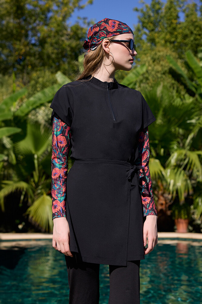 BE BLUE - SİYAH ANVELOP TESETTÜR MAYO JİLE