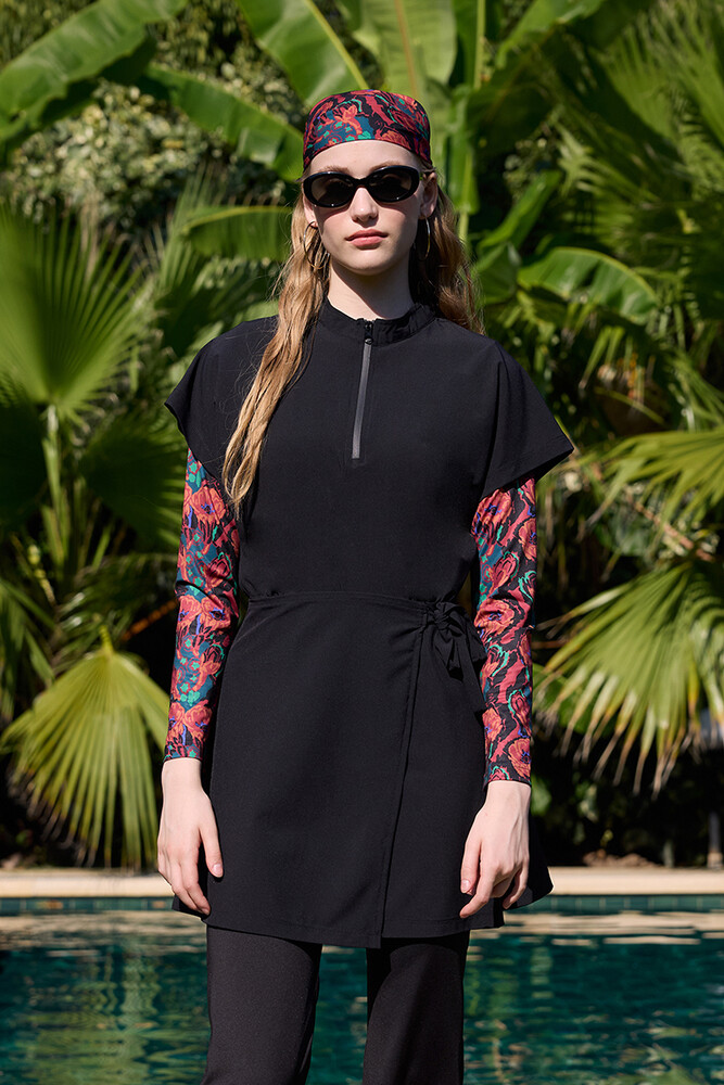 BE BLUE - SİYAH ANVELOP TESETTÜR MAYO JİLE