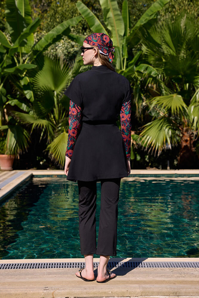 BE BLUE - SİYAH ANVELOP TESETTÜR MAYO JİLE