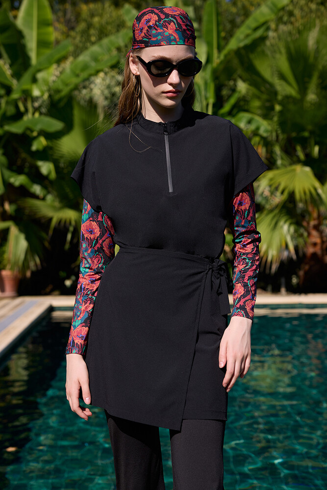 BE BLUE - SİYAH ANVELOP TESETTÜR MAYO JİLE