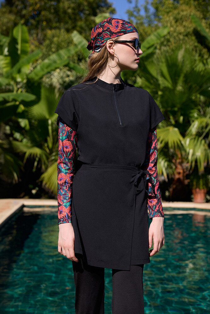 BE BLUE - SİYAH ANVELOP TESETTÜR MAYO JİLE