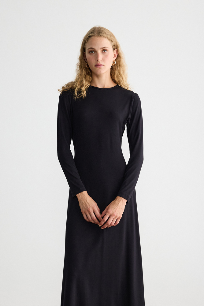 BE BLUE - SİYAH VİSKON ASTAR ELBİSE