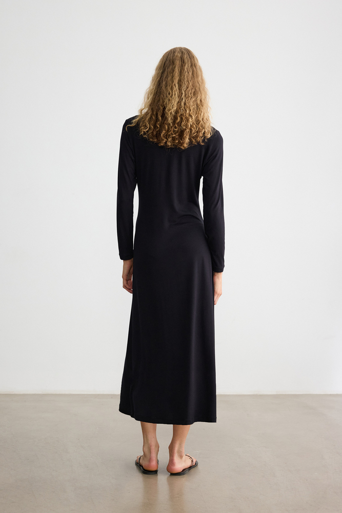 BE BLUE - SİYAH VİSKON ASTAR ELBİSE