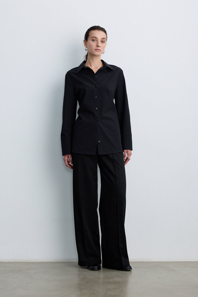 BE BLUE - SİYAH BAĞLAMA DETAYLI GÖMLEK