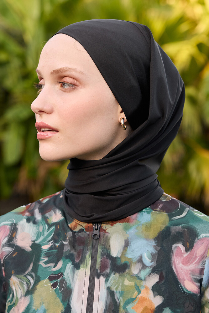 BE BLUE - SİYAH BAĞLAMALI TESETTÜR MAYO ŞAL