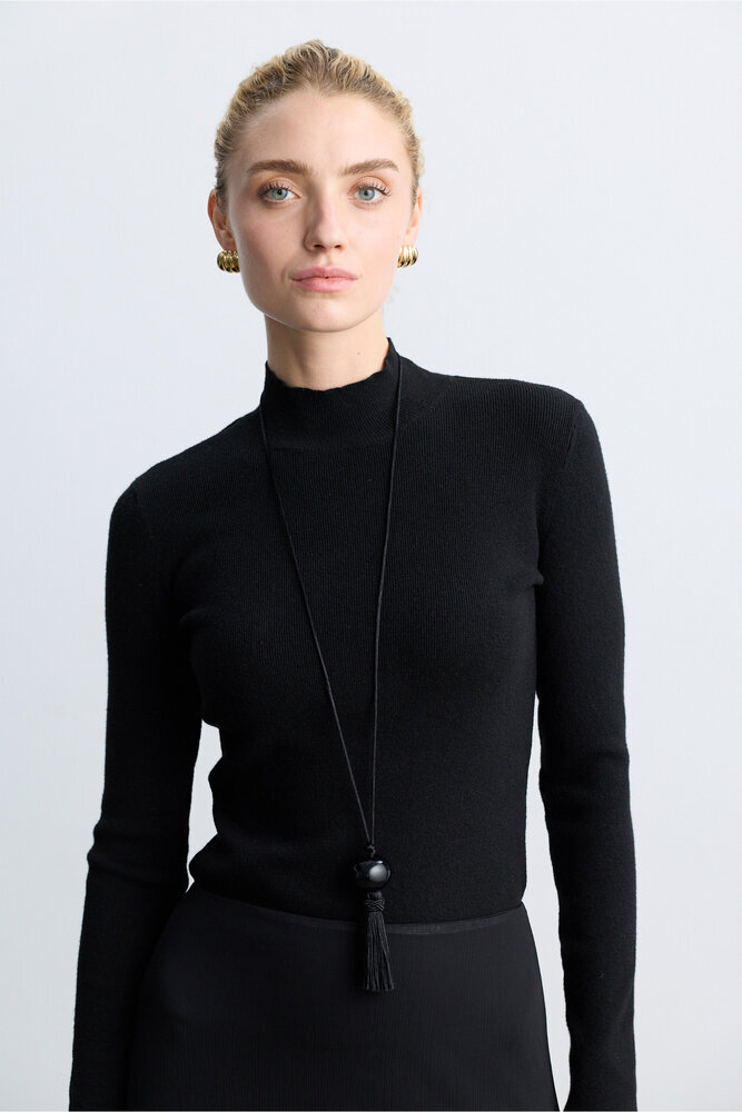 BE BLUE - SİYAH BALIKÇI TRİKO KAZAK