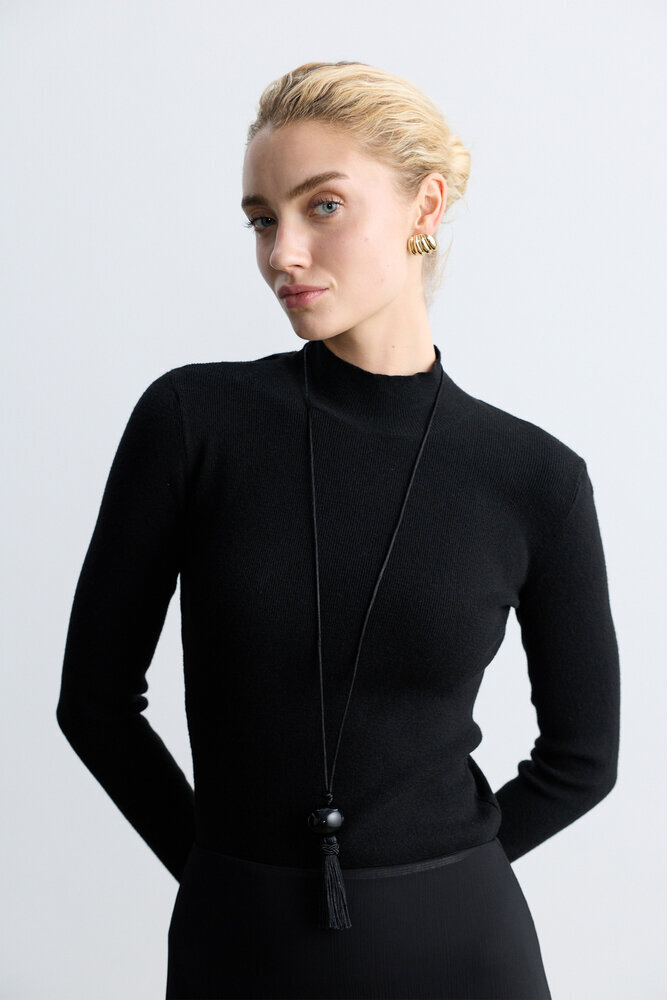 BE BLUE - SİYAH BALIKÇI TRİKO KAZAK