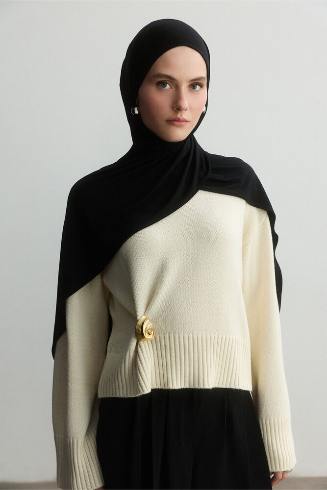 BE BLUE - SİYAH BAMBU PENYE ŞAL