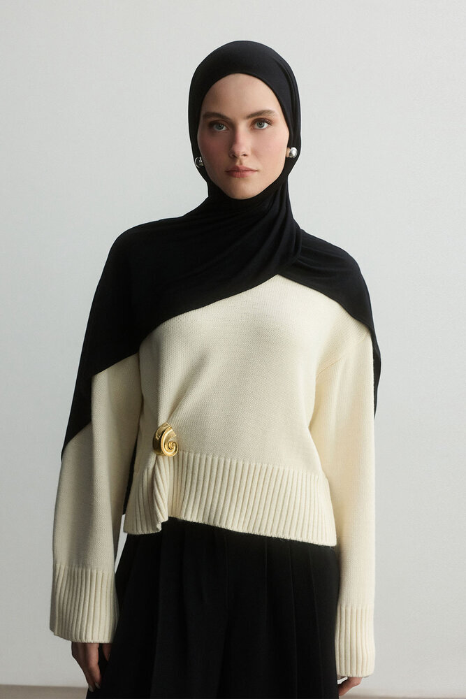 BE BLUE - SİYAH BAMBU PENYE ŞAL