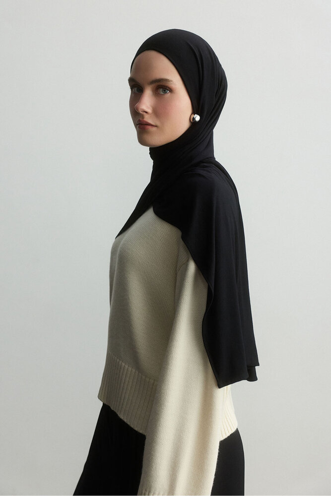 BE BLUE - SİYAH BAMBU PENYE ŞAL