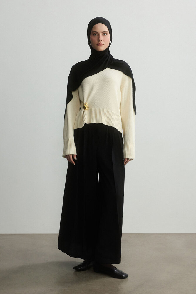 BE BLUE - SİYAH BAMBU PENYE ŞAL