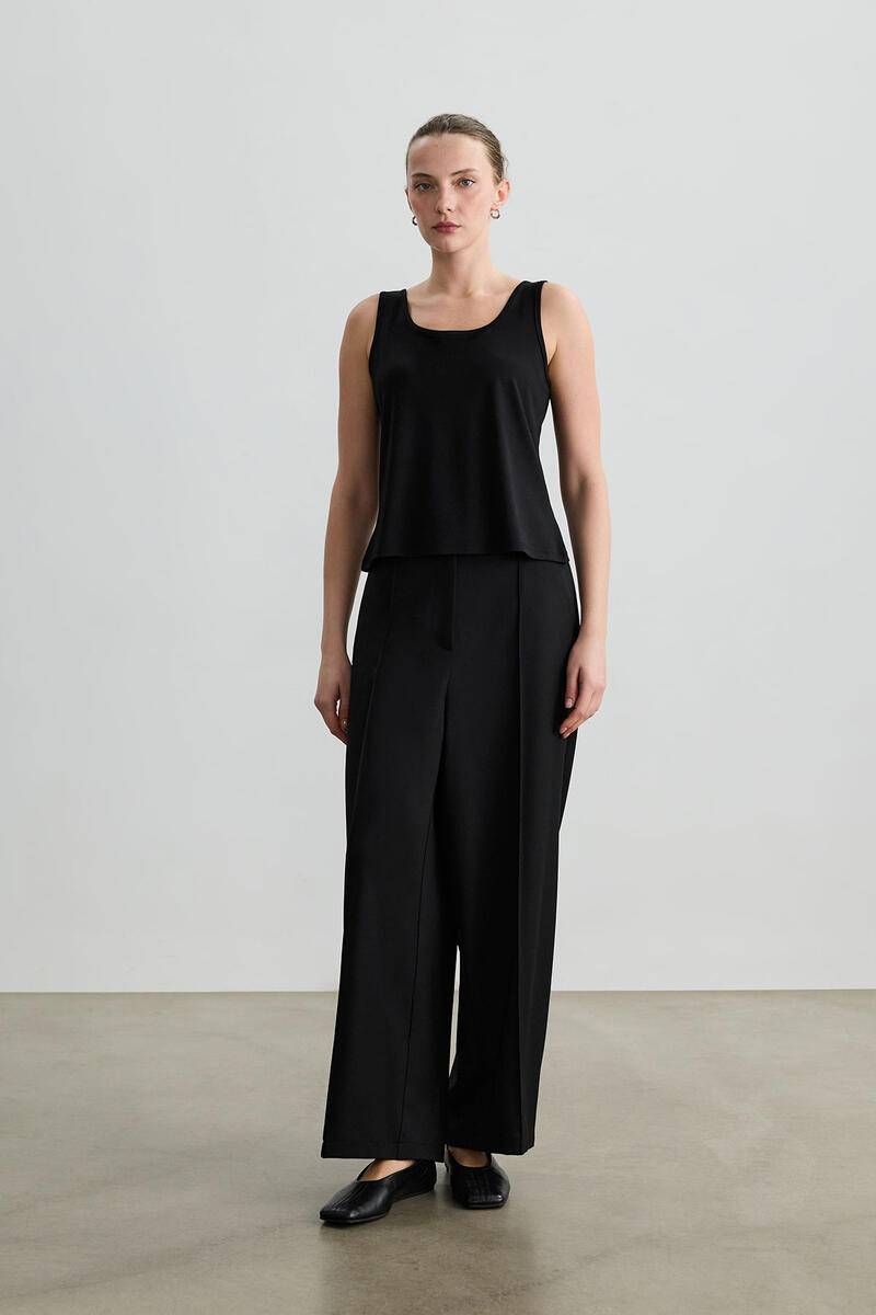 SİYAH BARREL FIT PANTOLON
