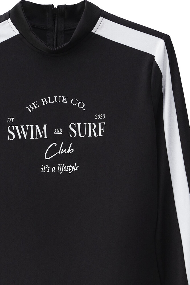 BE BLUE - SİYAH BASKILI SURF MAYO