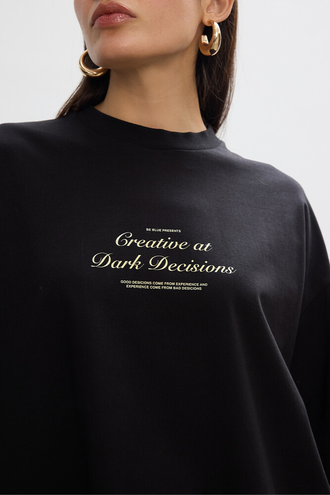 BE BLUE - DARK DESICIONS UZUN KOLLU T-SHIRT