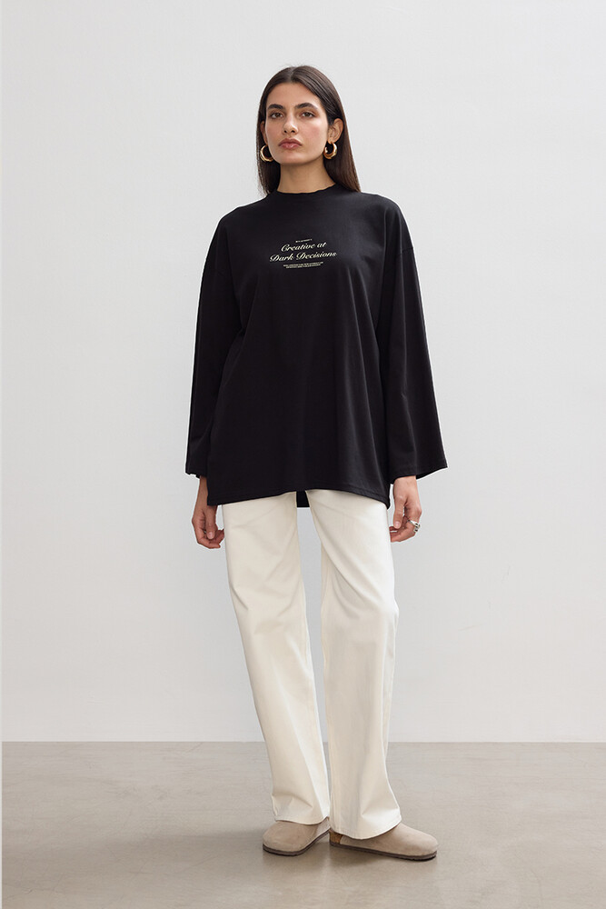 BE BLUE - DARK DESICIONS UZUN KOLLU T-SHIRT