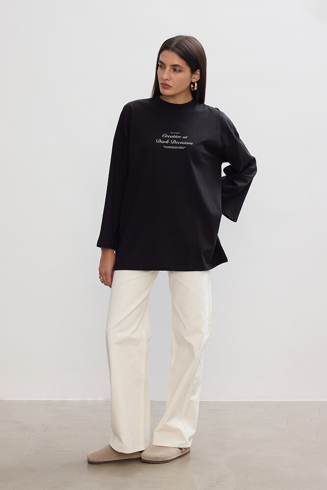 BE BLUE - DARK DESICIONS UZUN KOLLU T-SHIRT