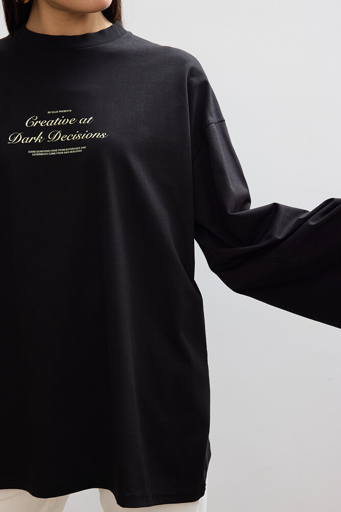 BE BLUE - DARK DESICIONS UZUN KOLLU T-SHIRT