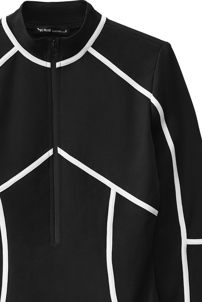 BE BLUE - SİYAH BİYE DETAYLI SURF MAYO