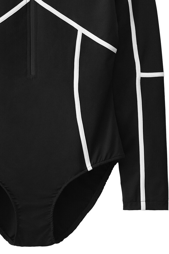 BE BLUE - SİYAH BİYE DETAYLI SURF MAYO