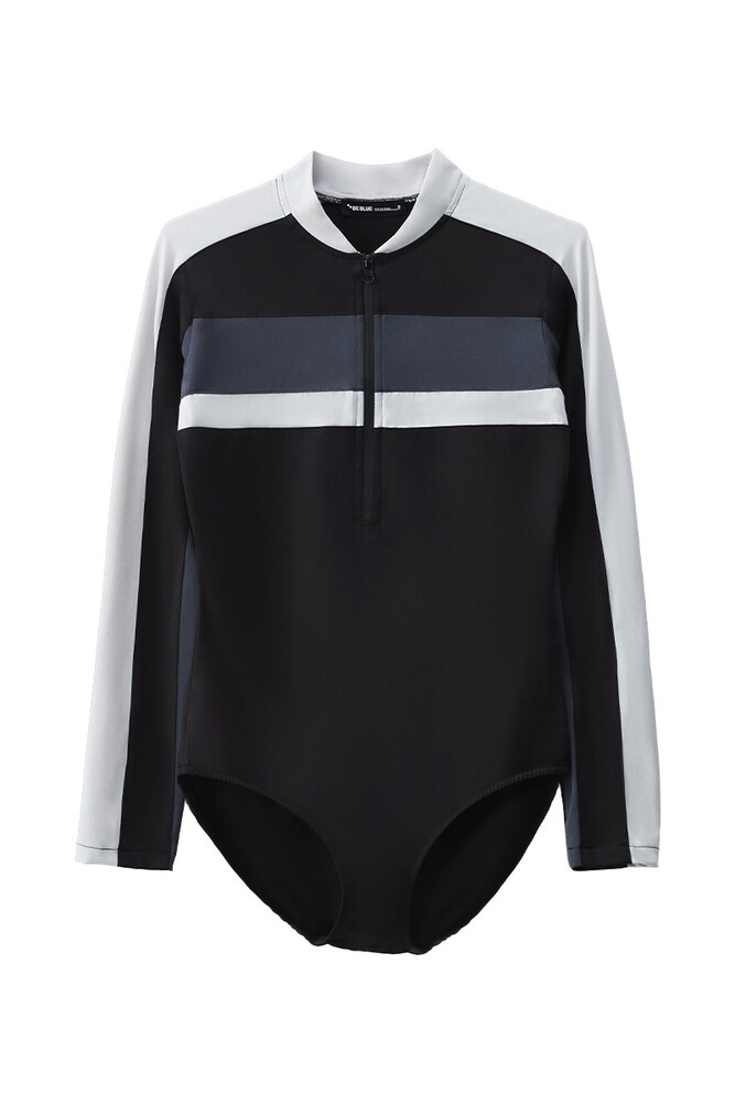 BE BLUE - SİYAH BLOK DETAYLI SURF MAYO