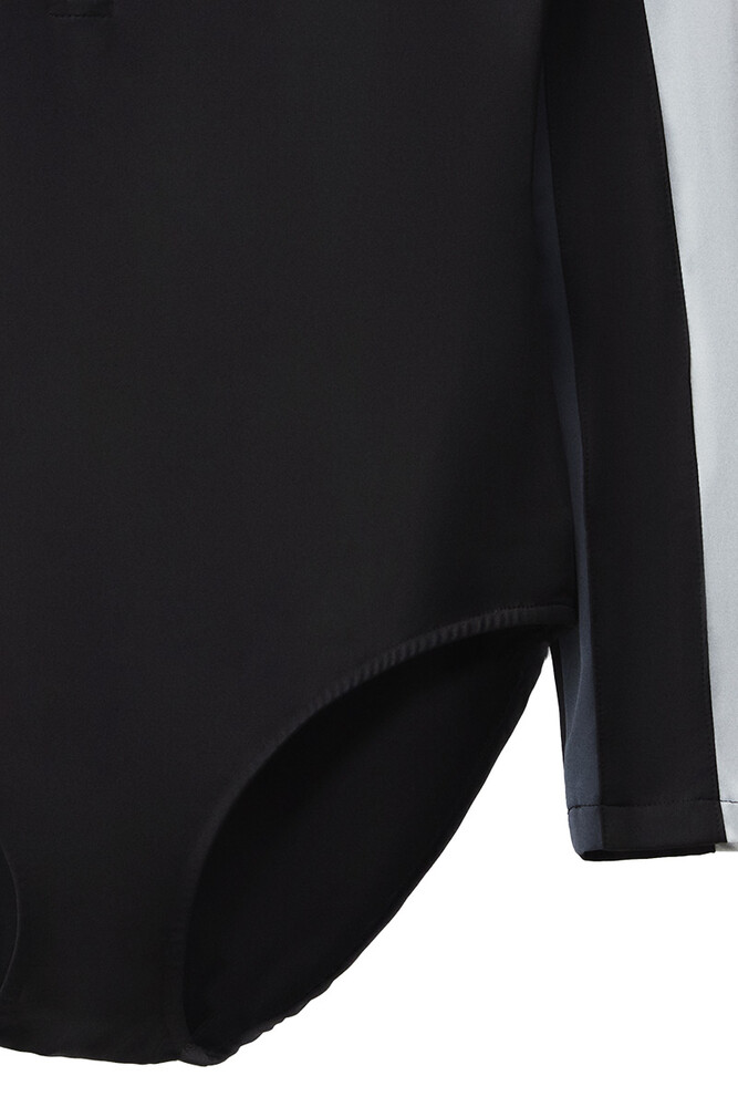 BE BLUE - SİYAH BLOK DETAYLI SURF MAYO