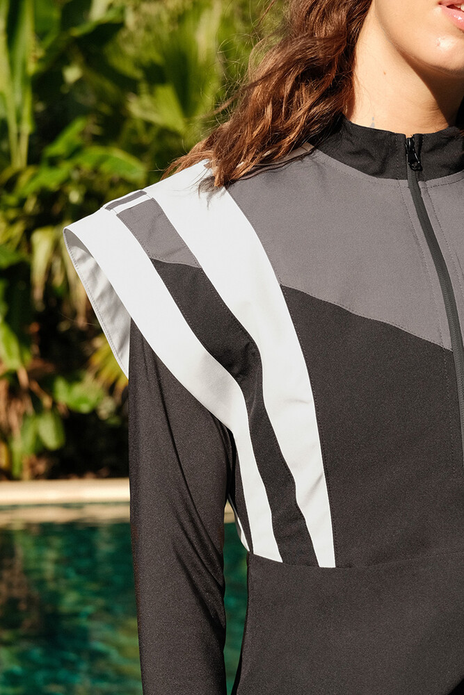 BE BLUE - SİYAH BLOK DETAYLI TESETTÜR MAYO JİLE