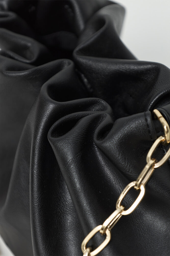 BE BLUE - SİYAH BÜZGÜLÜ ÇANTA