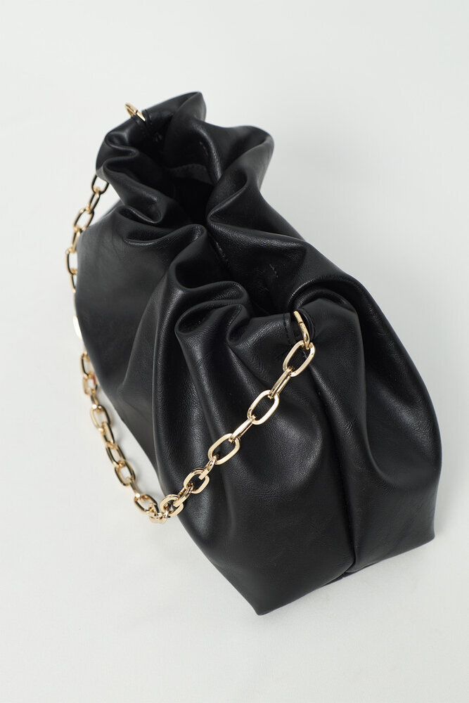 BE BLUE - SİYAH BÜZGÜLÜ ÇANTA