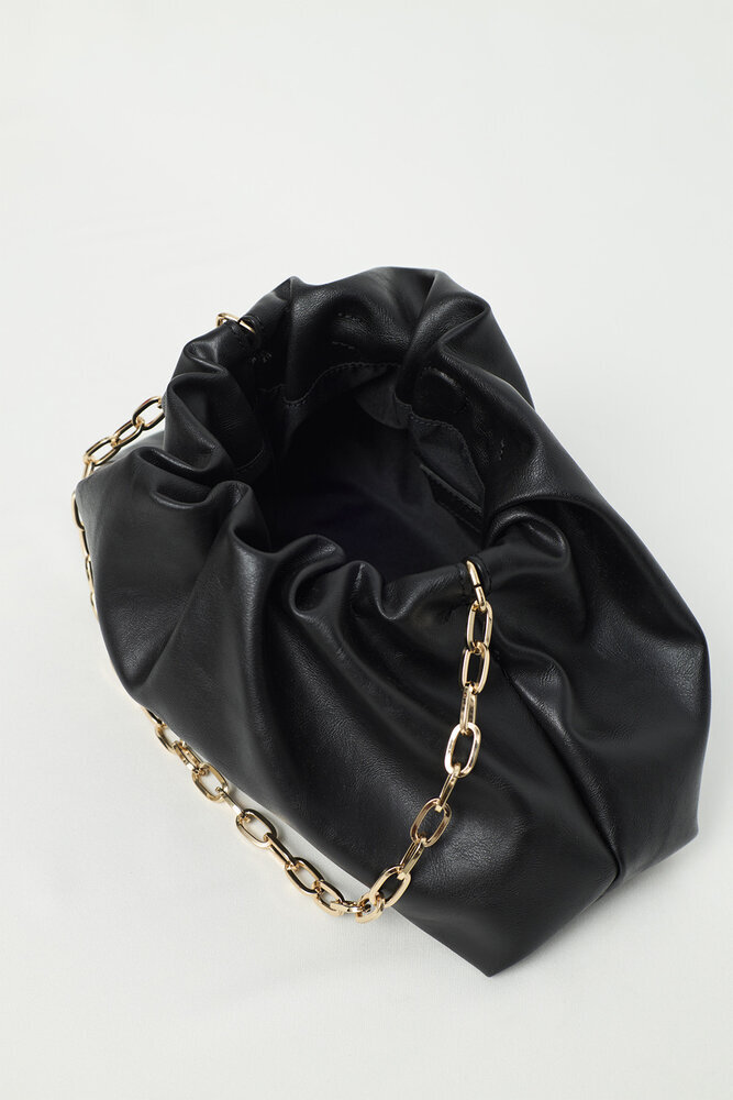 BE BLUE - SİYAH BÜZGÜLÜ ÇANTA