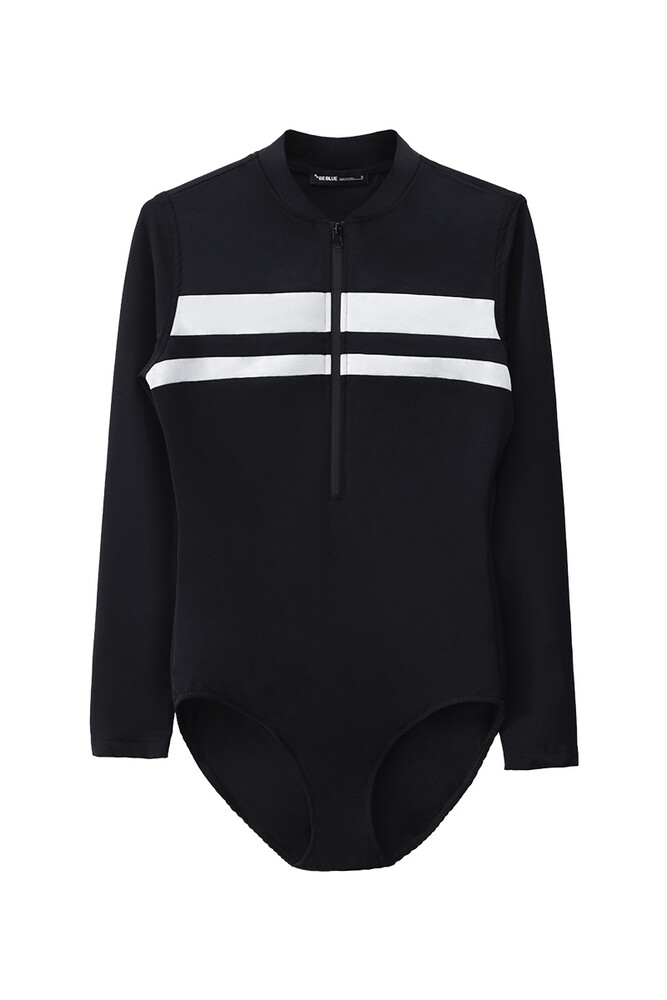 BE BLUE - SİYAH ÇİZGİLİ SURF MAYO