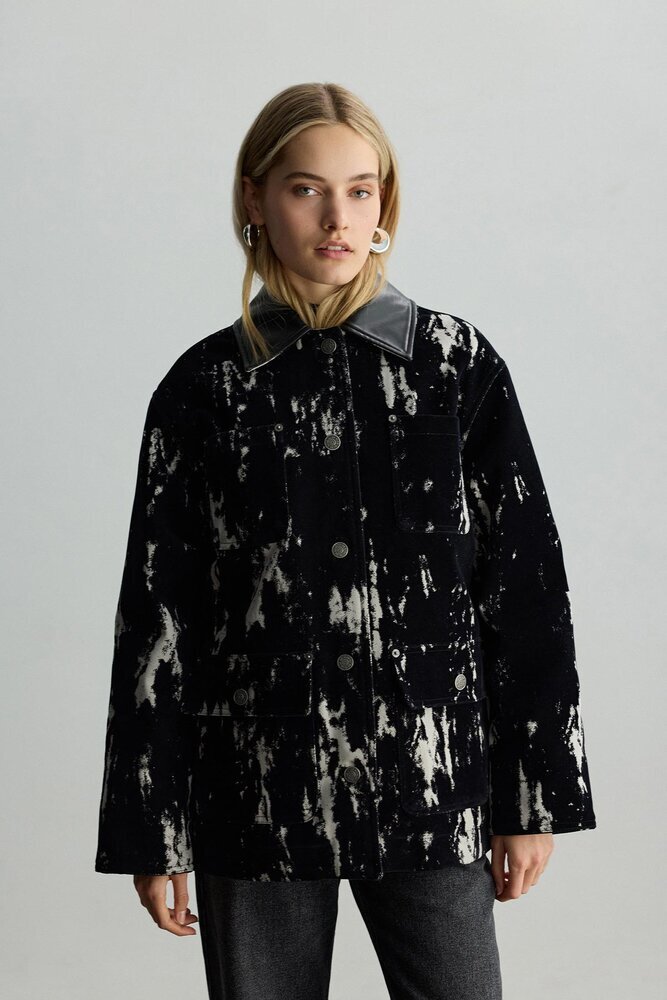 BE BLUE - SİYAH DESENLİ GABARDİN MONT