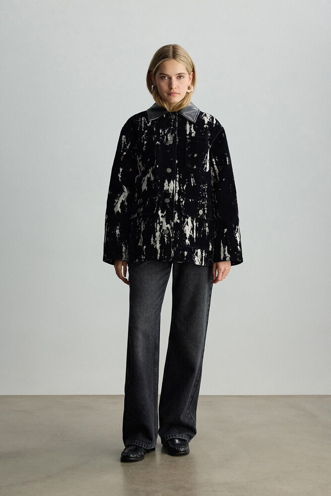 BE BLUE - SİYAH DESENLİ GABARDİN MONT