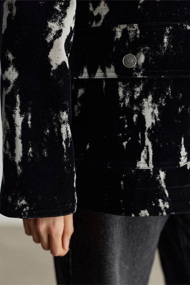 BE BLUE - SİYAH DESENLİ GABARDİN MONT