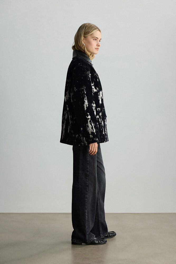 BE BLUE - SİYAH DESENLİ GABARDİN MONT