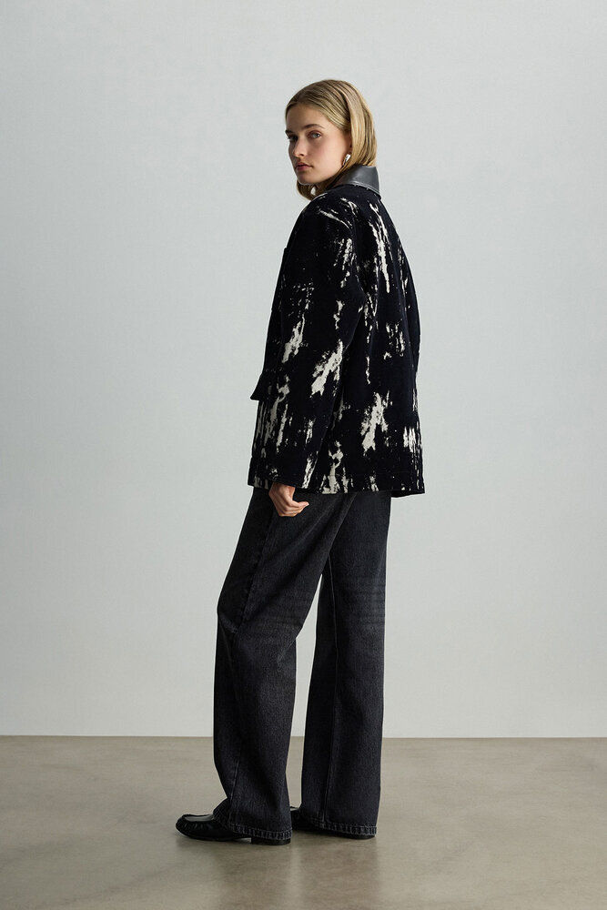 BE BLUE - SİYAH DESENLİ GABARDİN MONT