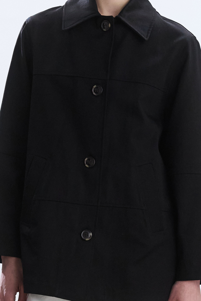 BE BLUE - SİYAH DİKİŞ DETAYLI GABARDİN CEKET